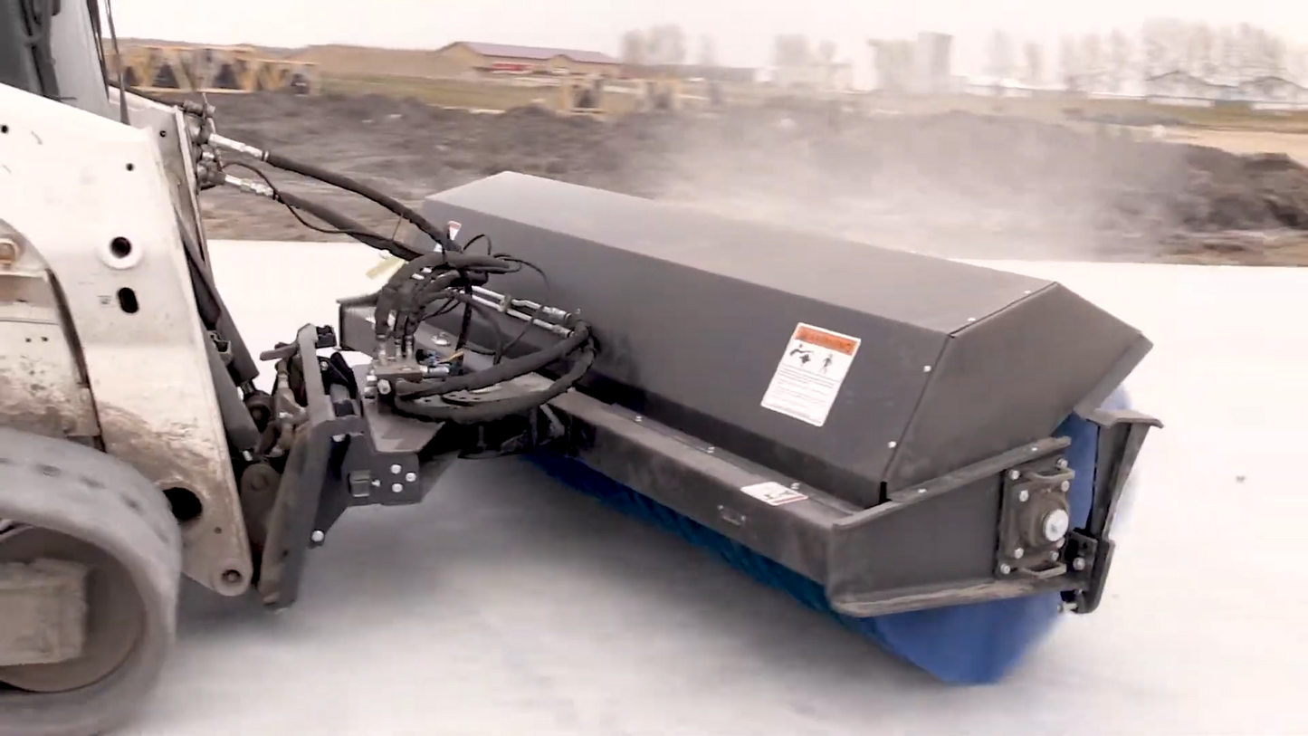 Erskine Heavy Duty Power Angle Broom | 72", 84" & 96" Width | Flow Range 13-24 GPM | For Skid Steer