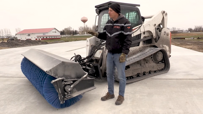 Erskine Heavy Duty Power Angle Broom | 72", 84" & 96" Width | Flow Range 13-24 GPM | For Skid Steer