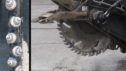 Erskine Heavy Duty Rock Saw | Model HDRS-18 & HDRS-24 | Overall Width 66.5" inches | Flow Rate 25-45 GPM | For Skid Steers
