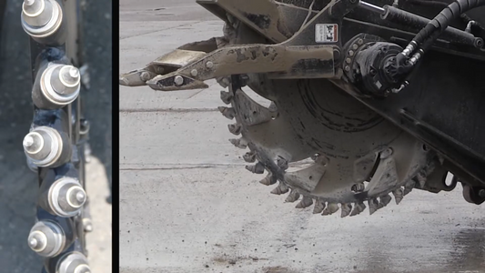 Erskine Heavy Duty Rock Saw | Model HDRS-18 & HDRS-24 | Overall Width 66.5" inches | Flow Rate 25-45 GPM | For Skid Steers