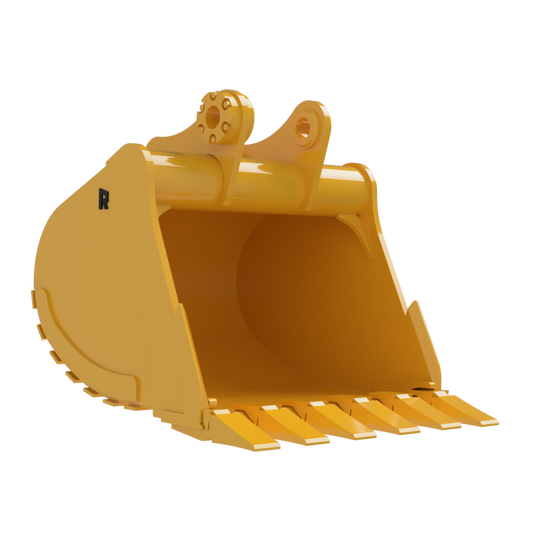 Rockland Large Heavy Duty Bucket | Tapered Endplates | Dual Radius Shell | For Excavators