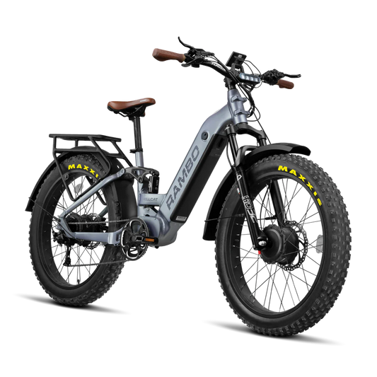 Rambo Electric Bike | Model Hellcat FS | 1,000W Dual-Hub Motors | Range Up-To 65 Miles