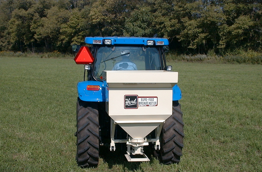 HERD Broadcast Seeder & Spreader | Model 1200C-3Pt | Spread Width 40' | Hopper Capacity 16 Bushels | Horsepower 45-55 HP | For Tractors