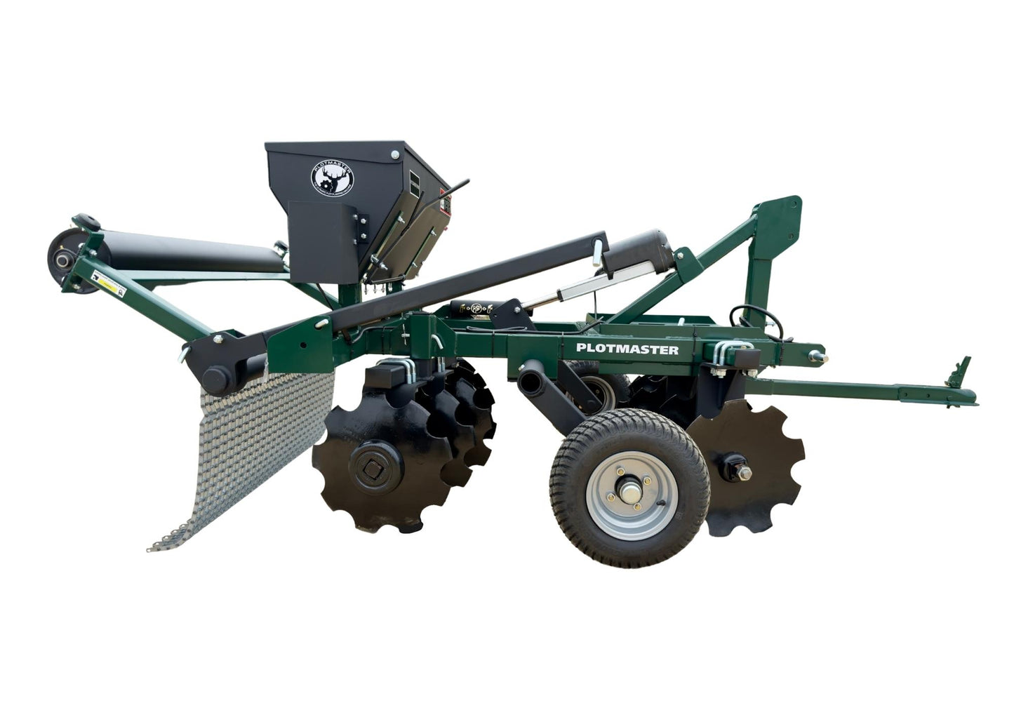 PLOTMASTER 5' Hunter 500 | with Versa Seeder | Plow, Disc, Seed, Cultipack, Drag | Single Pass Food Plot Planter | For ATV/UTVs & Compact Tractors