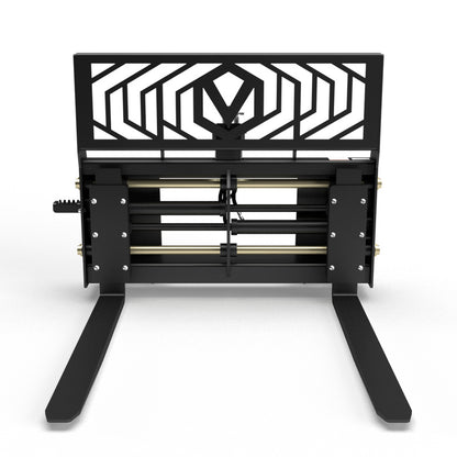 Virnig Hydraulic Adjust Pallet Fork | Models PFHA48 & PFHA60 | Widths 48" & 60" | Hydraulic Flow 15 To 25 GPM | For Skid Steer