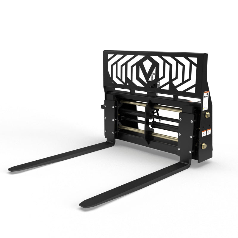 Virnig Hydraulic Adjust Pallet Fork | Models PFHA48 & PFHA60 | Widths 48" & 60" | Hydraulic Flow 15 To 25 GPM | For Skid Steer