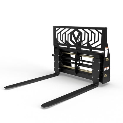 Virnig Hydraulic Adjust Pallet Fork | Models PFHA48 & PFHA60 | Widths 48" & 60" | Hydraulic Flow 15 To 25 GPM | For Skid Steer