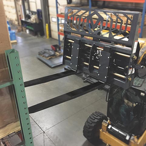 Virnig Hydraulic Adjust Pallet Fork | Models PFHA48 & PFHA60 | Widths 48" & 60" | Hydraulic Flow 15 To 25 GPM | For Skid Steer