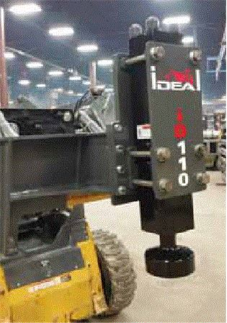 Ideal | Vibratory Start Post Driver | Model ID100 & ID110 | Width 9" | 1150 ft-lb Energy Class | Hydraulic Flow 13–24 GPM | For Skid Steersz