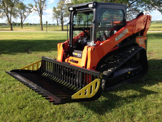 CL Fabrication EZ Rock Bucket | Width 56"-90" inches | Oil Flow Range 15-25 GPM | For Large Skid Steers