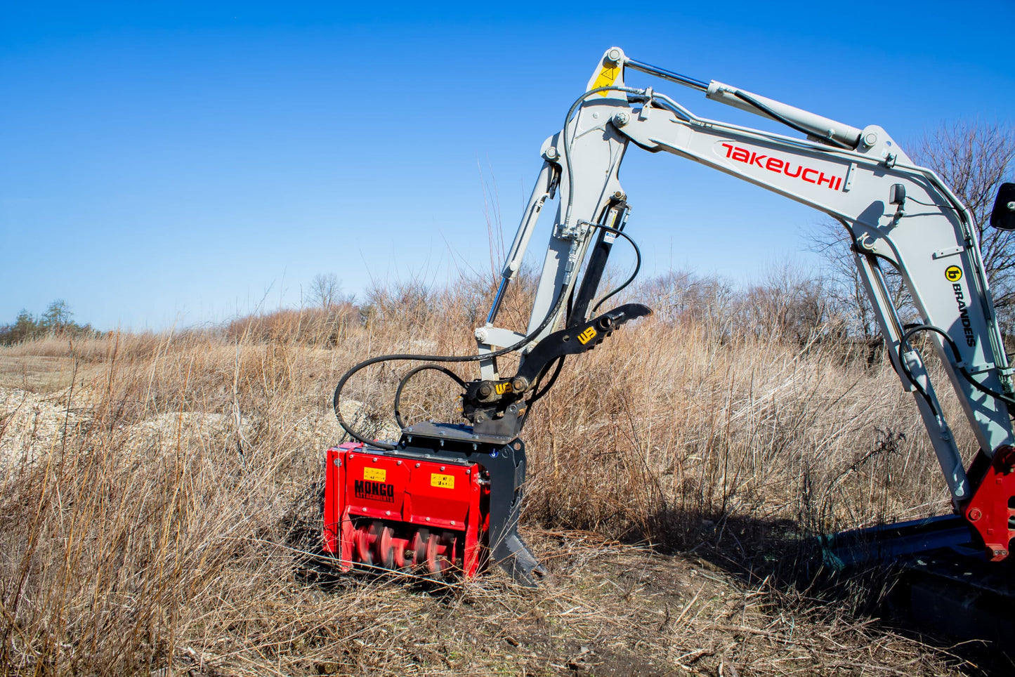 Mongo Attachments High Inertia+ Mulcher | Model MHIP70 | Size 27" | 12 GPM | 3.5 Ton | For Mini Excavators