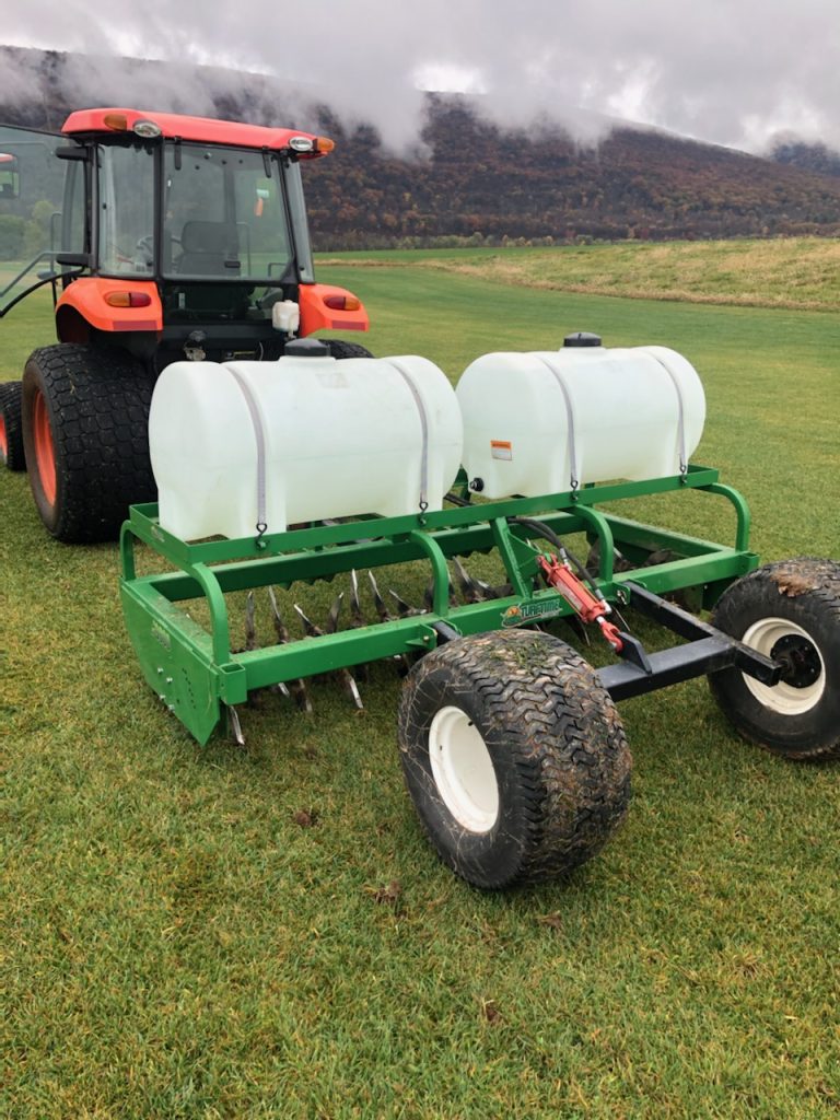 TurfTime Advantage Aerator | Model AA-7200 | Overall Width 72" | Capacity 65 Gallons | Horsepower 35-50 HP | For Tractors