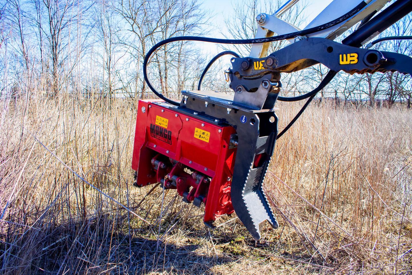 Mongo Attachments High Inertia+ Mulcher | Model MHIP70 | Size 27" | 12 GPM | 3.5 Ton | For Mini Excavators