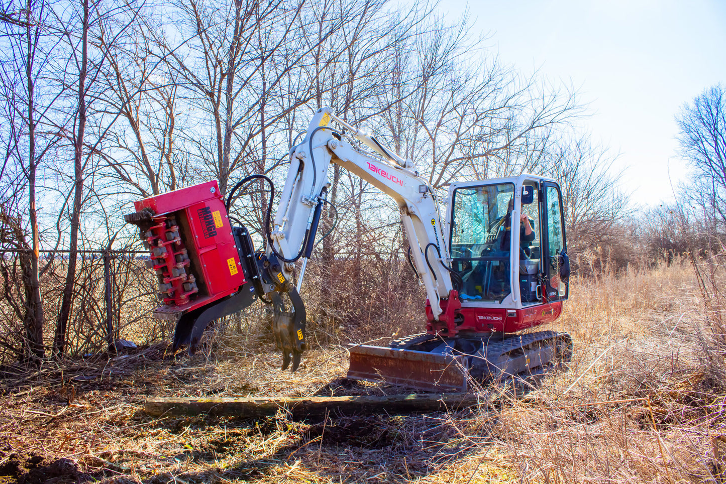 Mongo Attachments High Inertia+ Mulcher | Model MHIP70 | Size 27" | 12 GPM | 3.5 Ton | For Mini Excavators