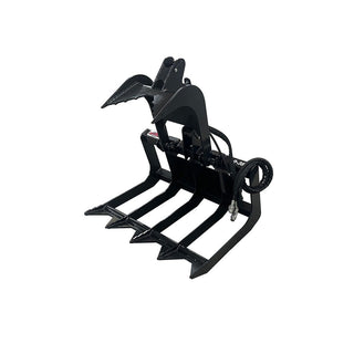 STOUT | Brush & Root Grapple | 8" Tine Spacing | Model 38" Width | Hydraulic Flow Up to 15 GPM |14–18 kW / 20–25 HP| For Mini Skid Steer