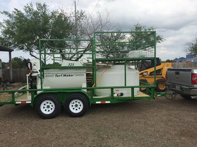 TurfMaker Hydroseeder | Model 325 (Hydraulic) | Total Capacity 325 Gallons | Skid Frame Width 47