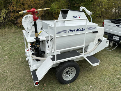 TurfMaker Hydroseeder | Model 390 (Hydraulic) | Total Capacity 390 Gallons | Skid Frame Width 47" | Single Axle Trailer Option