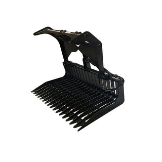 STOUT | Light Duty Rock Bucket Grapple | 3" Tine Spacing | Model 48" & 55" Widths | Weight 410-440 Lbs | Hydraulic Flow Around 10-15 GPM | For Skid Steer