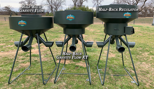 Outback Wildlife New Improved “Half-back” Protein Feeders | Model Half-Back Gravity Flow/Flow XT/Regulator 400/600/1000 | Lid Opening 16" Square