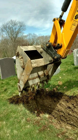 Werk-Brau Cemetery/Bellhole Bucket | Widths 24", 36" & 42" | Precision Vertical Grave Digging | 5–15 Ton | For Mini Excavators & Excavators