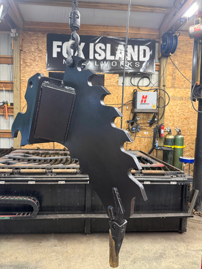 Fox Island Metalworks Mini Saw Back Ripper | AR400 Shank | 30–40 Tons | For Mini Excavators