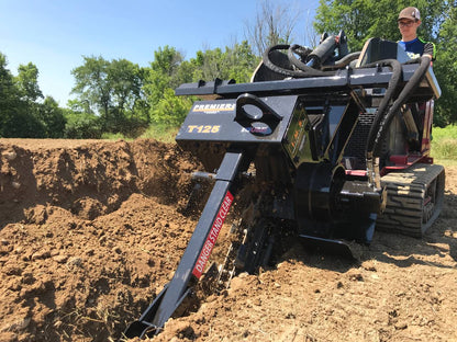 Premier Duo-Tach® Trencher Attachment | T100-I & T125-I Models | Chain Widths 4”, 6”, 8”, 10”, & 12” | For Skid Steer Loaders & Mini Skid Steers