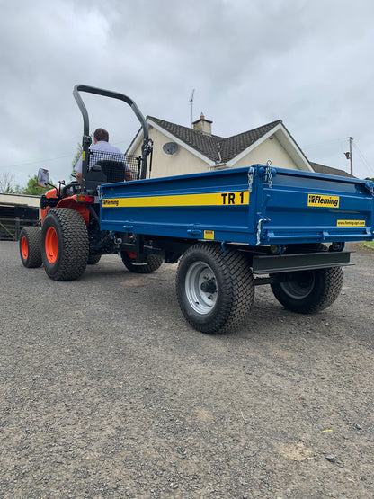 Fleming Compact Tipping Trailer | Model TR1 & TR2 | Width 47" & 54" | 20-50 HP | 5-12 GPM | For Tractors, ATVs, UTVs, & Loaders