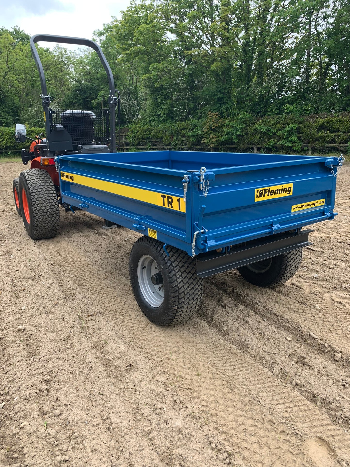 Fleming Compact Tipping Trailer | Model TR1 & TR2 | Width 47" & 54" | 20-50 HP | 5-12 GPM | For Tractors, ATVs, UTVs, & Loaders