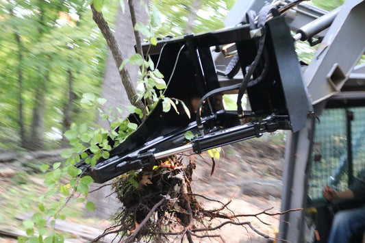 Top Dog Attachments Low Profile Tree Puller | Width 46" | Ideal for Tree & Fence Post Removal  | For Skid Steer