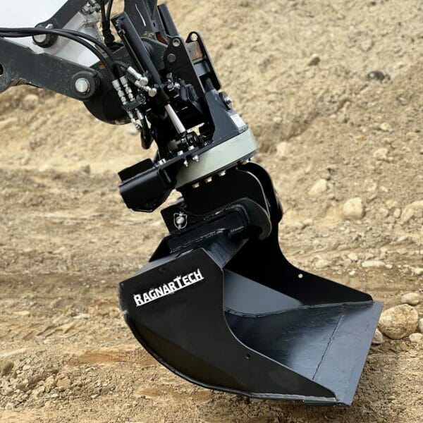 RAGNARTECH TILT ROTATOR SERIES | TR-04, TR-06 & TR-08 MODEL | WITH DIGGING & GRADING BUCKETS | FOR KUBOTA & BOBCAT EXCAVATORS