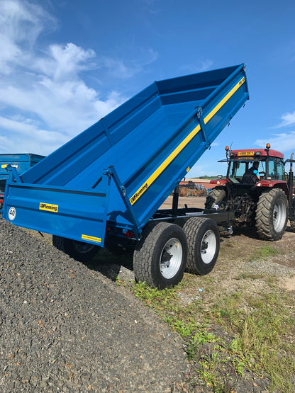 Fleming 10-Ton Tipping Trailer | Model TR10 | Width 89" | 40-60 HP | 8-12 GPM | For Skid Steer, Tractor & Loaders