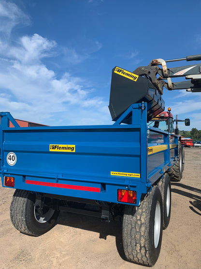 Fleming 10-Ton Tipping Trailer | Model TR10 | Width 89" | 40-60 HP | 8-12 GPM | For Skid Steer, Tractor & Loaders