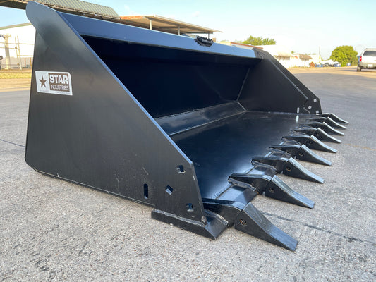 Star Industries Extreme Duty Skid Steer Buckets w/ Teeth | XD-T Series | Width 72" - 96" | 20–40 GPM | For Skid Steers