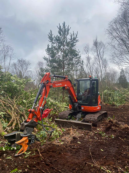 MDE Machinery | Tree Shear With Buncher | Model Koala 150T To Koala 550T | Cutting Capacity 6" To 21.5" Inches | Machine Size 1.5-40 Ton | For Excavator