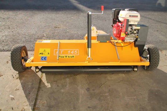 Farmer Helper | Gas AT Towable Flail Mower | Model PK-AT145E | Mowing Deck Width 59″ | Horsepower 15 HP Gas Engine | For ATV, UTV, Tractor