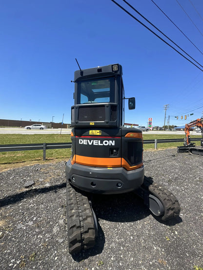 Develon | Mini Excavator | DX35Z-7 | Cab Machine | Long Arm | 24″ Bucket | Thumb | 66" Overall Width | 4 Tons