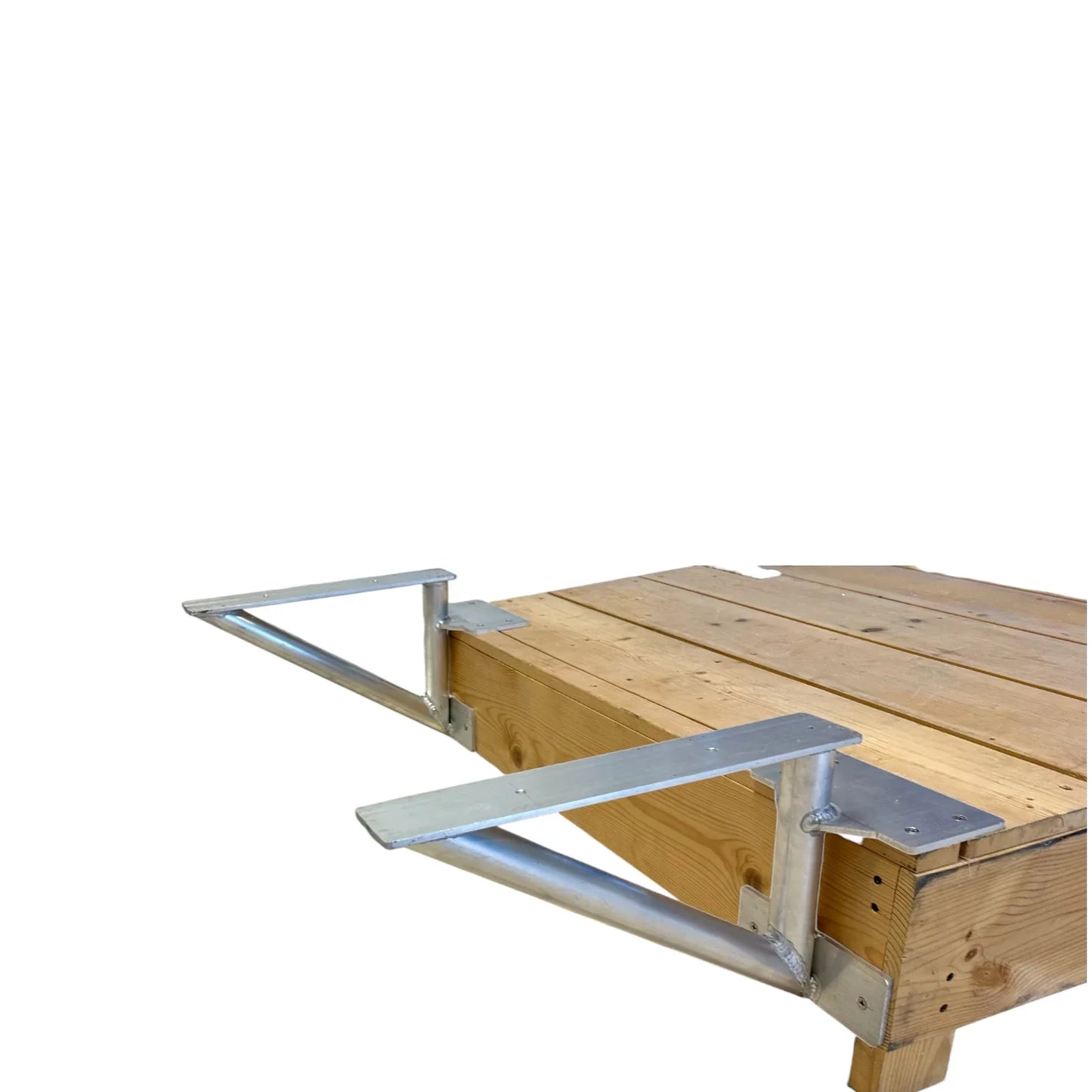 RIO MARINE CUSTOMS Dock Box Mounting Brackets | Model DBBK Series | 17” & 22” Depth | TIG-Welded Marine Aluminum | Universal Dock & Seawall