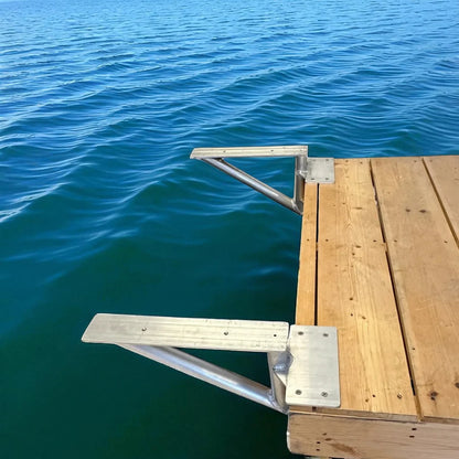 RIO MARINE CUSTOMS Dock Box Mounting Brackets | Model DBBK Series | 17” & 22” Depth | TIG-Welded Marine Aluminum | Universal Dock & Seawall