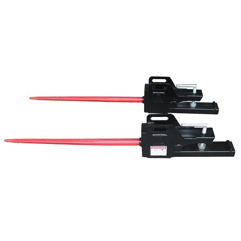 Landy Attachments Clamp-On Bale Spear | Spear Length 43" | 8-30+ GPM | 20-35 HP | For Loaders, Tractors & Skid Steers