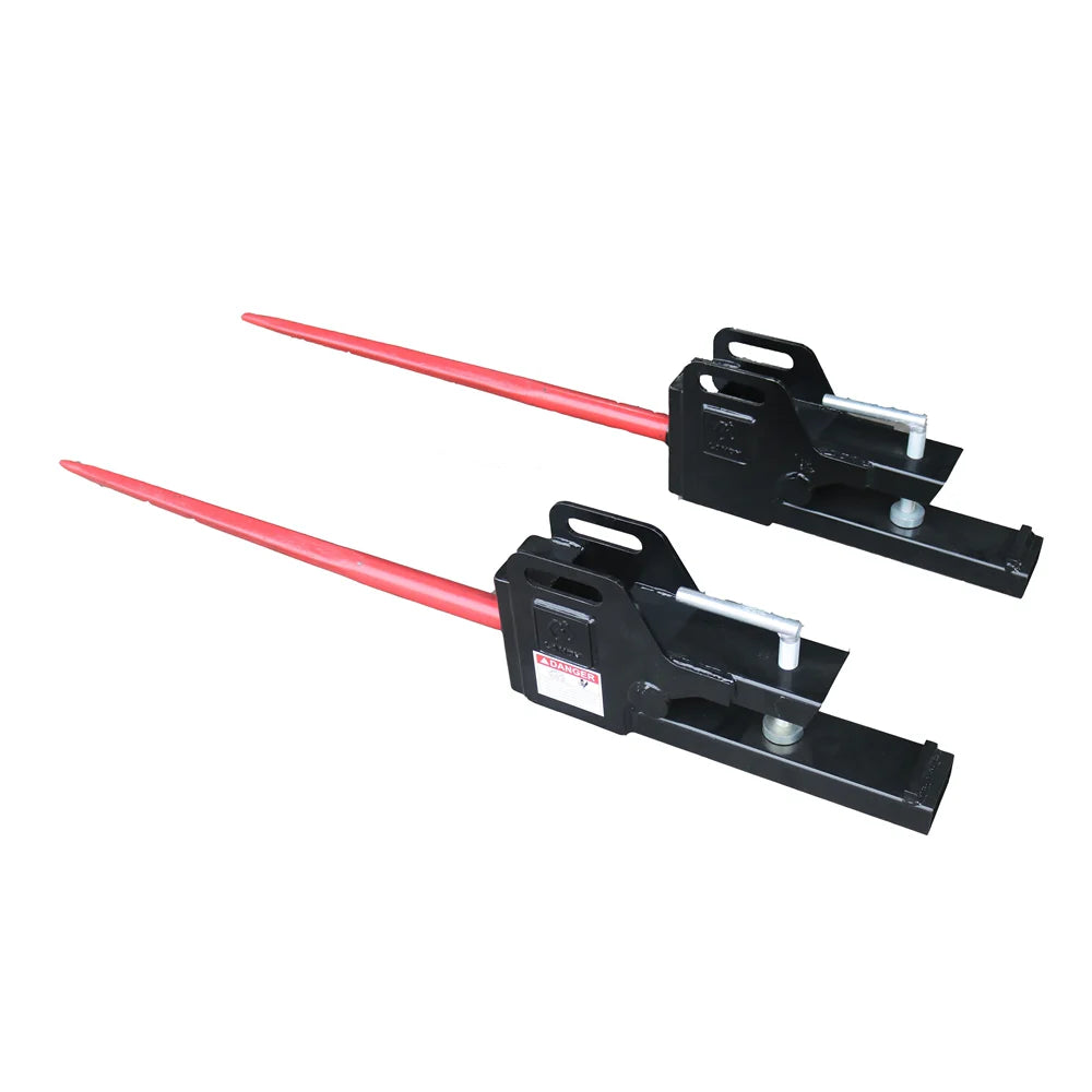 Landy Attachments Clamp-On Bale Spear | Spear Length 43" | 8-30+ GPM | 20-35 HP | For Loaders, Tractors & Skid Steers