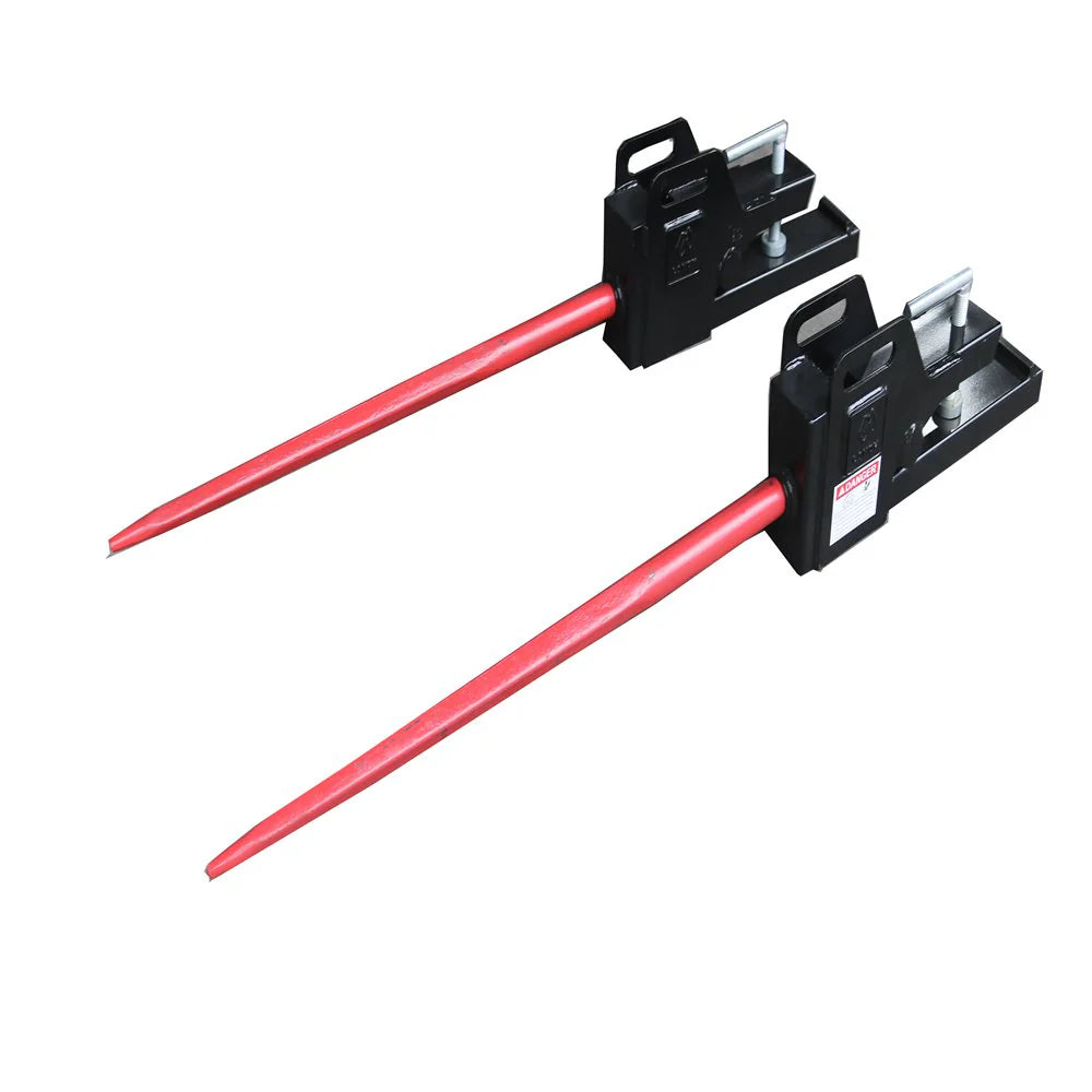 Landy Attachments Clamp-On Bale Spear | Spear Length 43" | 8-30+ GPM | 20-35 HP | For Loaders, Tractors & Skid Steers
