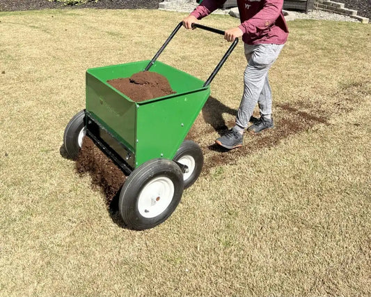 Earth & Turf | TruFlow | Push Spreader | 24D | 24" Spread Width | For Lawn Care & Landscaping
