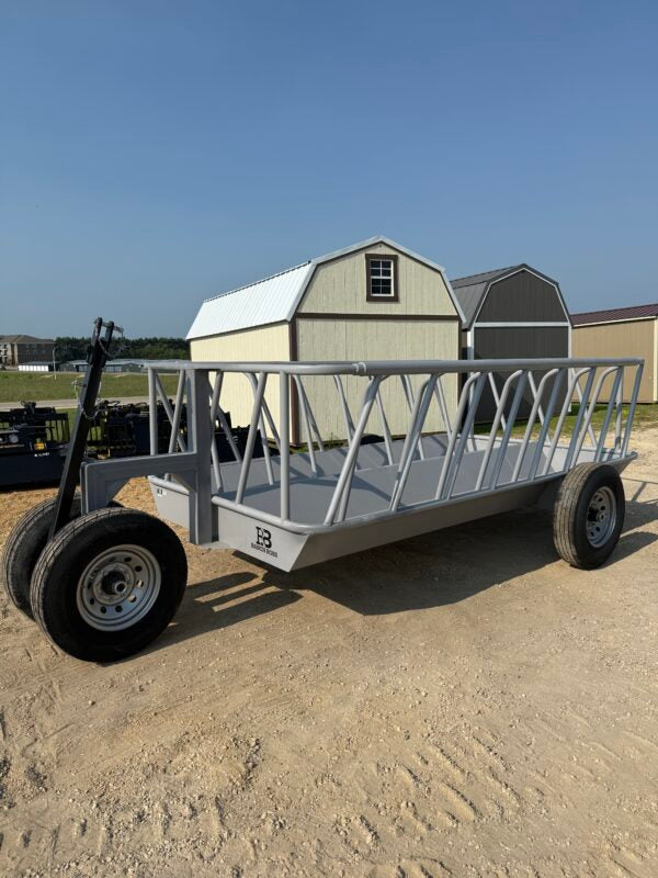 Global Equipment Boss Ranch 12' Feeder Wagon | Portable & Stationary | Length 12' | For Livestock Feeding