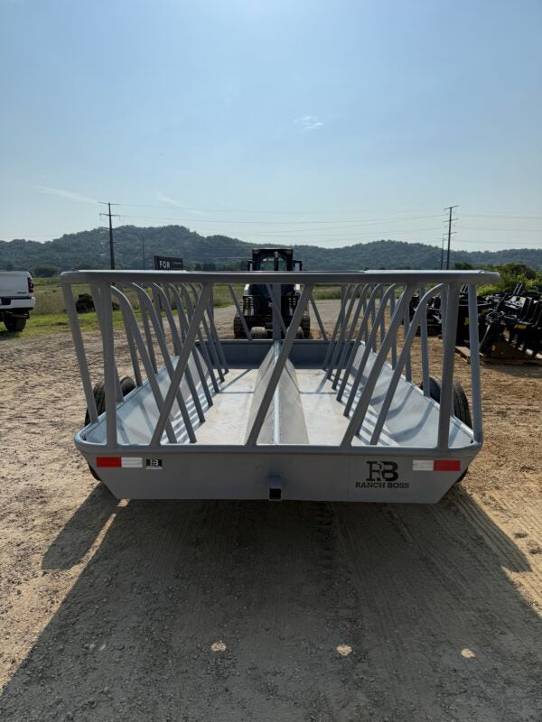 Global Equipment Boss Ranch 12' Feeder Wagon | Portable & Stationary | Length 12' | For Livestock Feeding