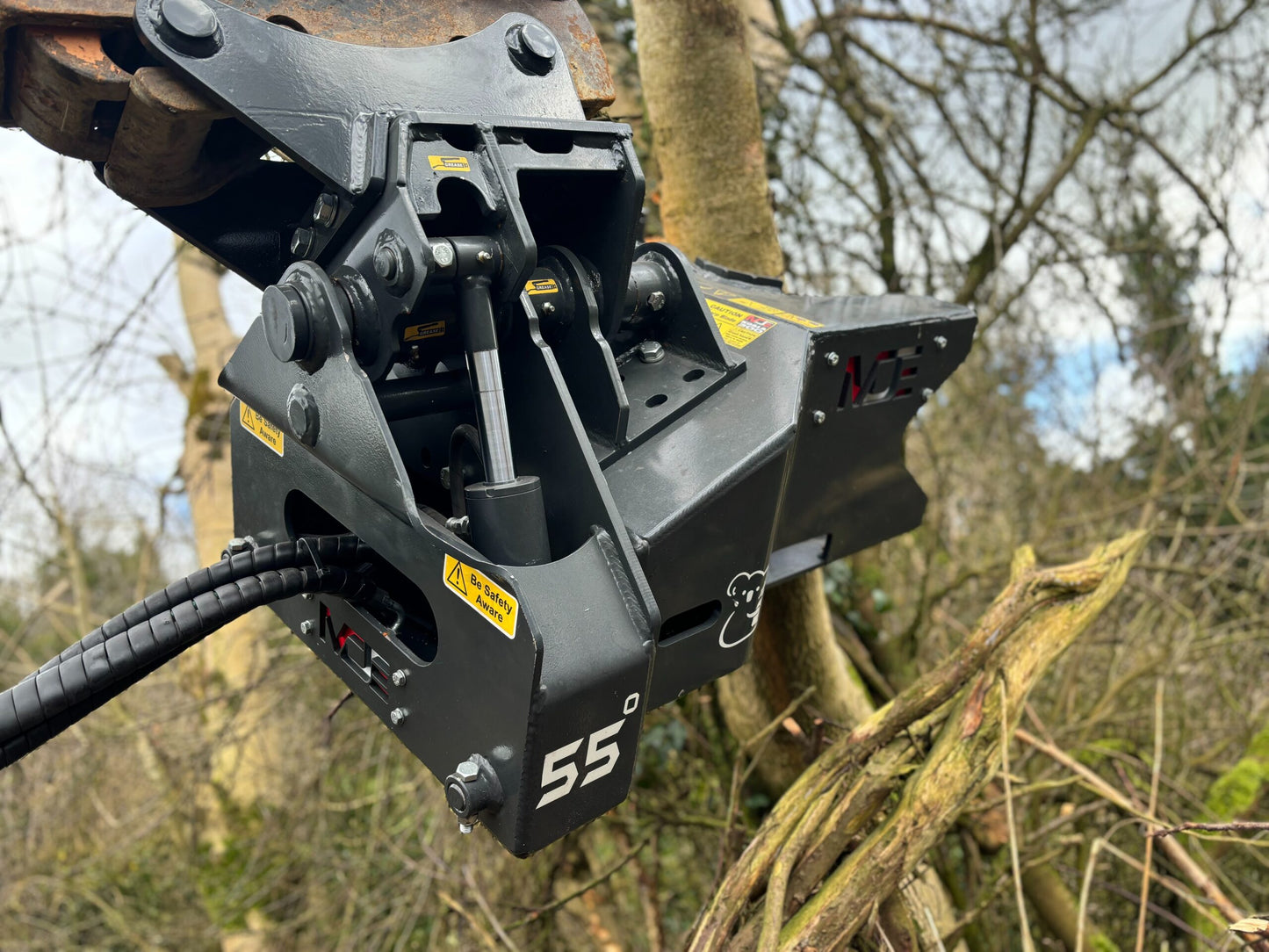 MDE Machinery | Tree Shear With Buncher | Model Koala 150T To Koala 550T | Cutting Capacity 6" To 21.5" Inches | Machine Size 1.5-40 Ton | For Excavator