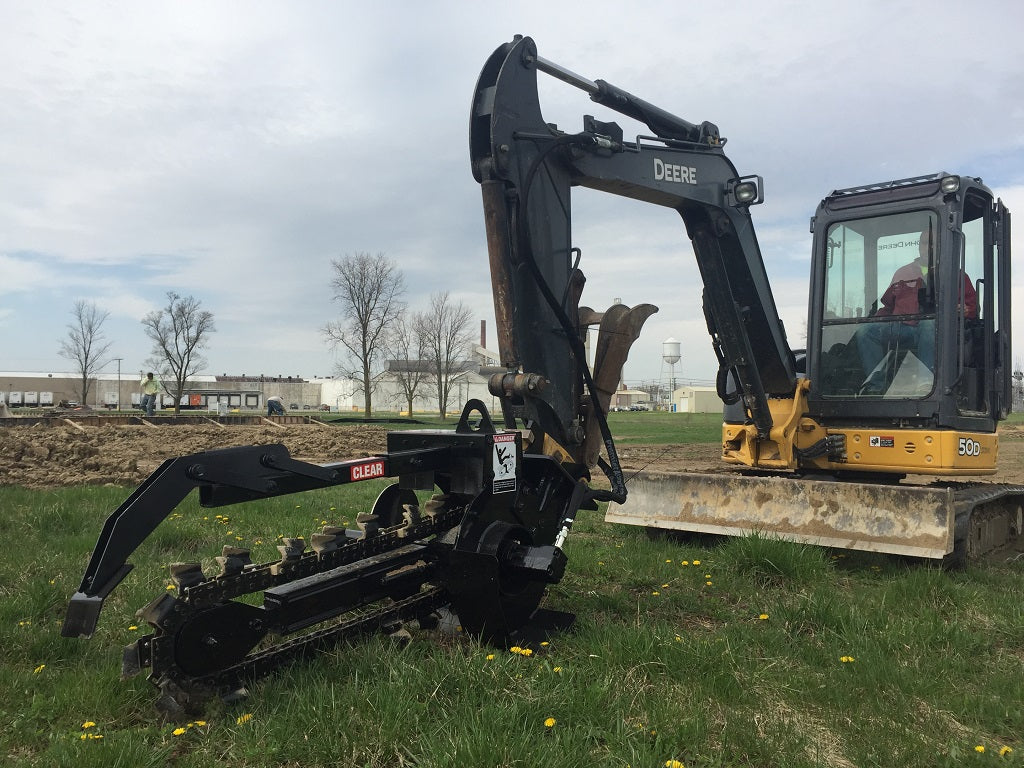 Premier Trencher Attachment | Model T100 & T125 | GPM Range 8-15GPM | For Mini Excavator