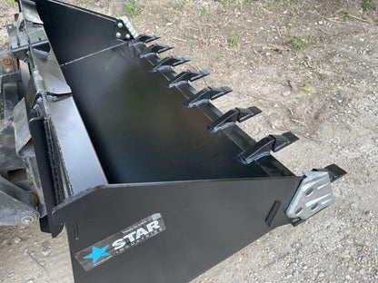 Star Industries HD Low Profile Dirt Buckets w/ Teeth | LP22A-T Series | Width 60" - 84" | 15–40 GPM | For Skid Steers
