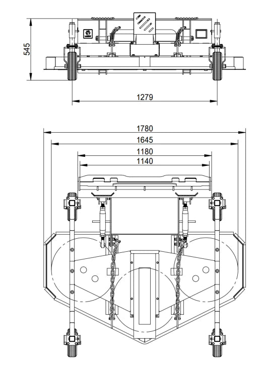 Landy Attachment Finishing Mower | Working Width 64.76" | 15 GPM | For Skid Steers