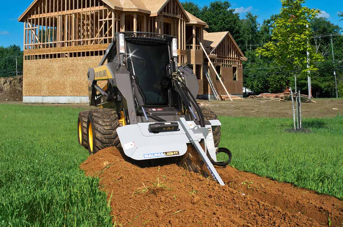 Baumalight Trencher | Model TN-548 | Width 6" - 10" | Hydraulic Flow Range  15-25 GPM | For Skid Steers