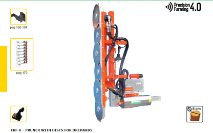 Rinieri Pruning Machine with Discs CRF-X Series | 16" Disc Diameter | 79-140" Cutting Width for Tractor